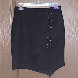 Black velvet skirt